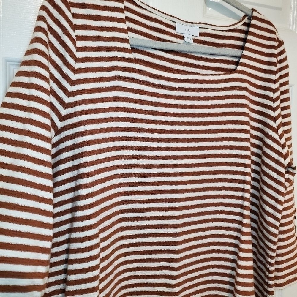 J Jill Striped Square Neck top, size L - Picture 4 of 10